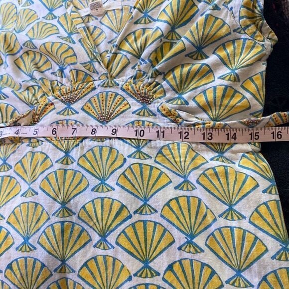 Mata Traders Yaga Crescent obi dress summer blue/yellow Sz S - Picture 12 of 13